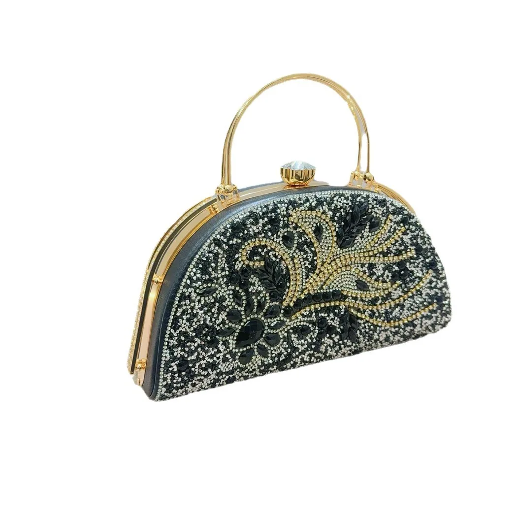 

Diamond Encrusted Large Capacity Box Shaped Handbag Perfect For Pairing With Dresses Ideal For Diamond Themed Parties Gold Bag
