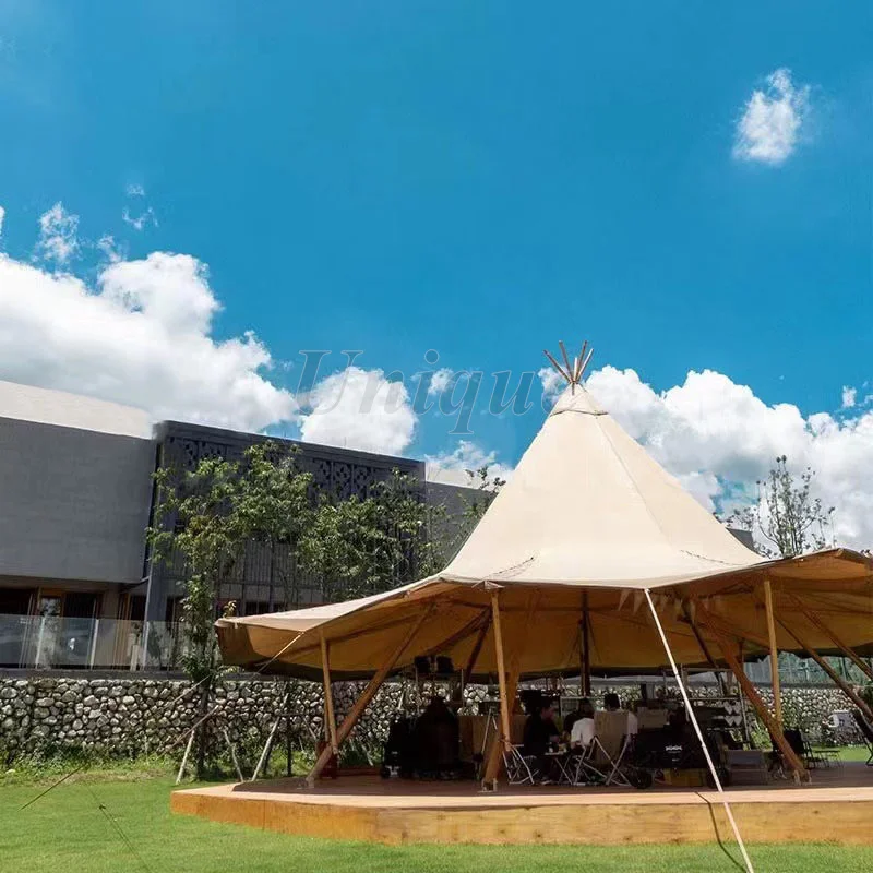 Net Celebrity Camp Outdoor Restaurant Professional Camping Pyramid, Indian Wild Luxury Hotel-Style Tent, Large Canopy