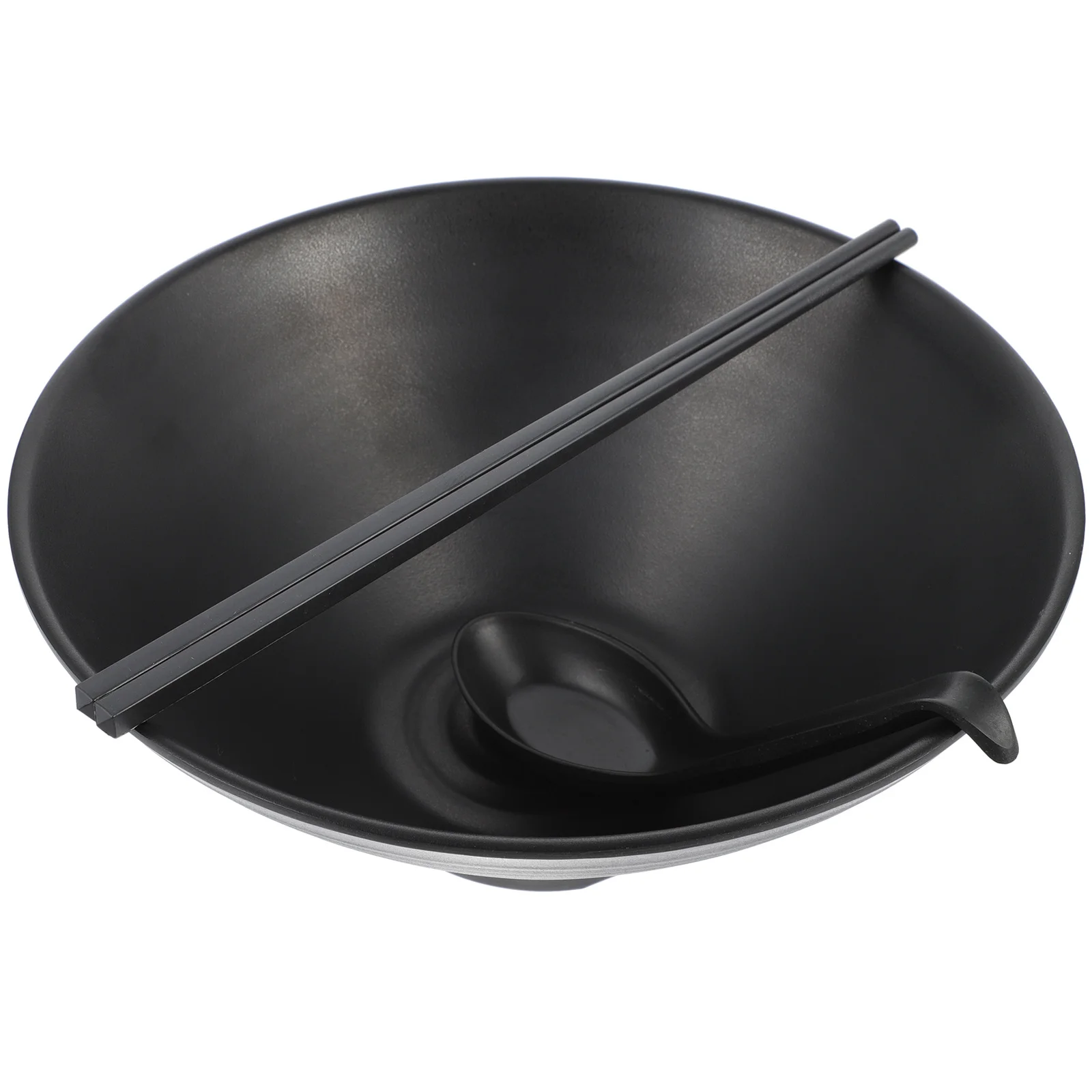 

1 комплект, японская миска для рамэна, ложка, набор палочек для еды, высококачественное дерево, долговечное использование, безопасные, эстетические подарки на новоселье, черный цвет