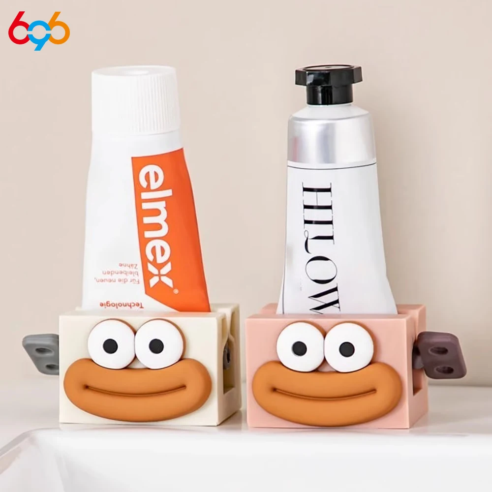 New Cartoon Manual Squeezers Toothpaste Home Bathroom Facial Cleanser Rolling Squeeze Clip Seat Holder Toothpaste Stand Cute
