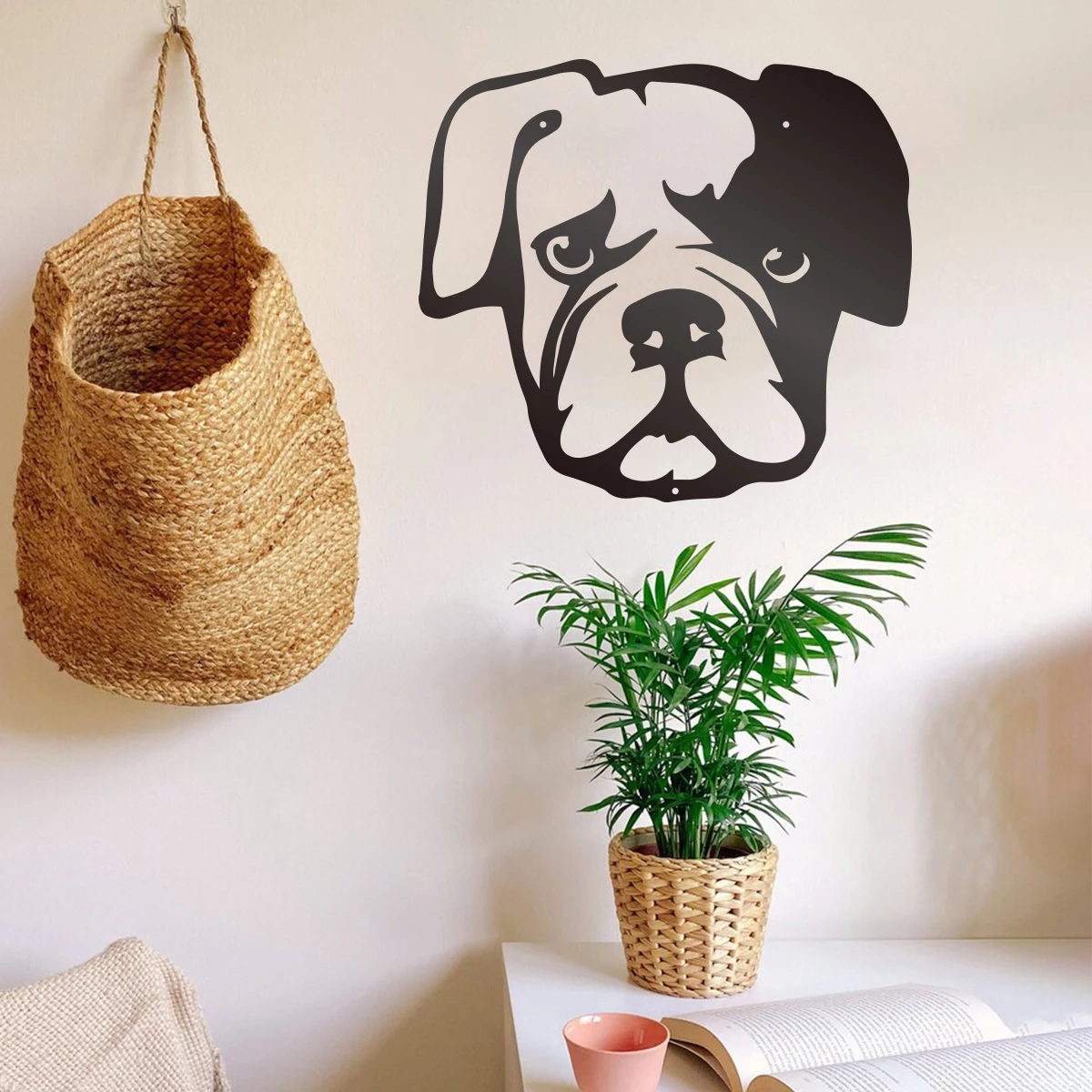 Pet dogs Wall Art Silhouette Cutout Black Farmhouse Door Home Living Room Bedroom Decoration Plaque