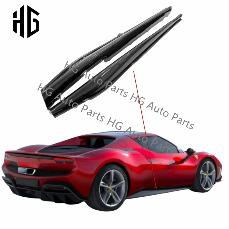 

Car Accessories Side Skirts Carbon Fiber OEM Style Side Bottom Line Extensions Trim Auto Side Skirts For Ferrari 296 GTB