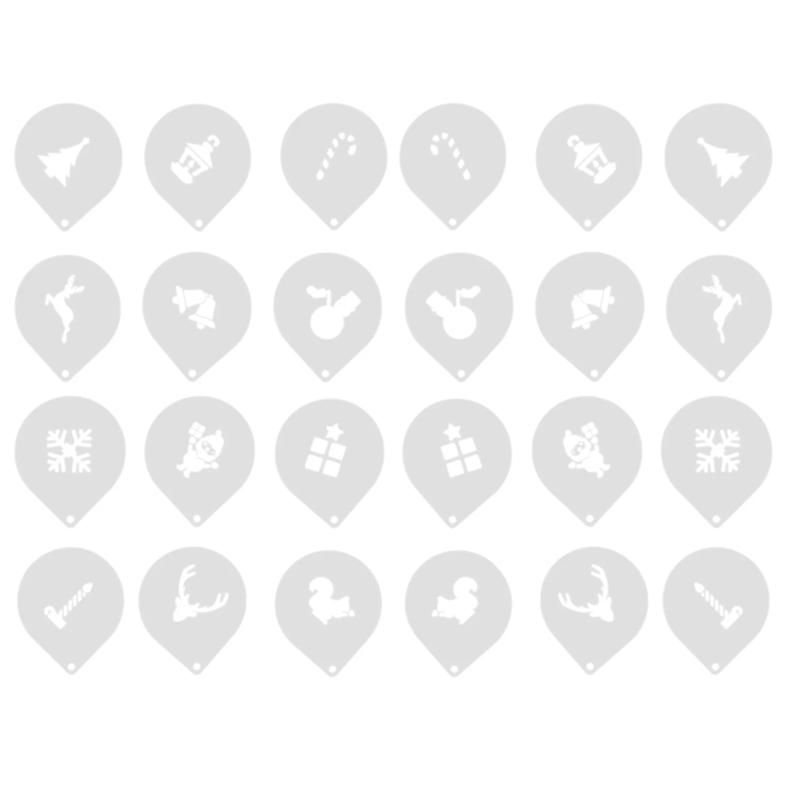 

24Pcs Coffee Stencils Lightweight Waterproof Christmas Cake Decorating Templates DIY Latte Art Supplies Cake Decorating Stencils