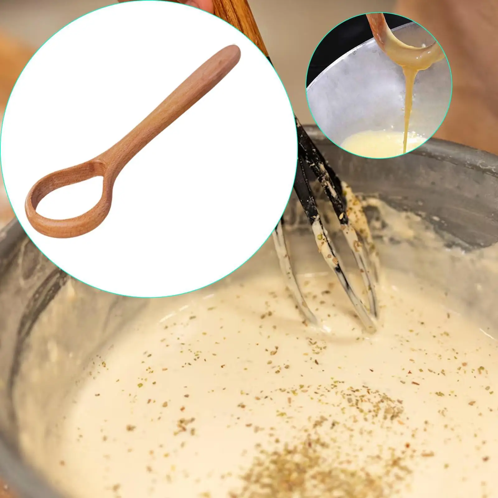 Wooden Danish Dough Whisk Manual Sourdough Bread Baking Supplies Bread Whisking Tool for Biscuits Pastry Bread Pizza Whisking