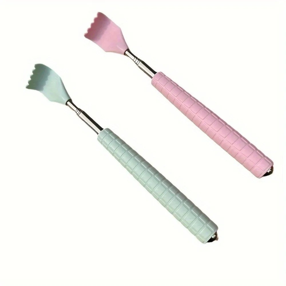 Stainless Steel Back Scratcher Extendable Design Telescopic Handle Body Relax Tool 1PC Rubber Handle Telescopic Massager