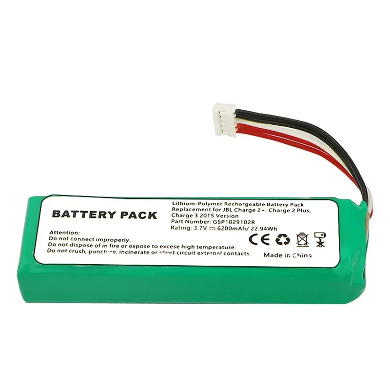 6200mAh 3.7V Battery For JBL Charge 2 Rechargeable Batteries GSP1029102A For JBL Speaker Special Edition Lithium Battery Pack