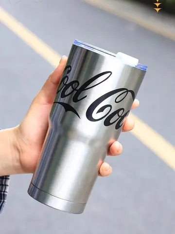 304 stainless steel double-layer mug, large capacity 20oz Coca Cola water cup, mug