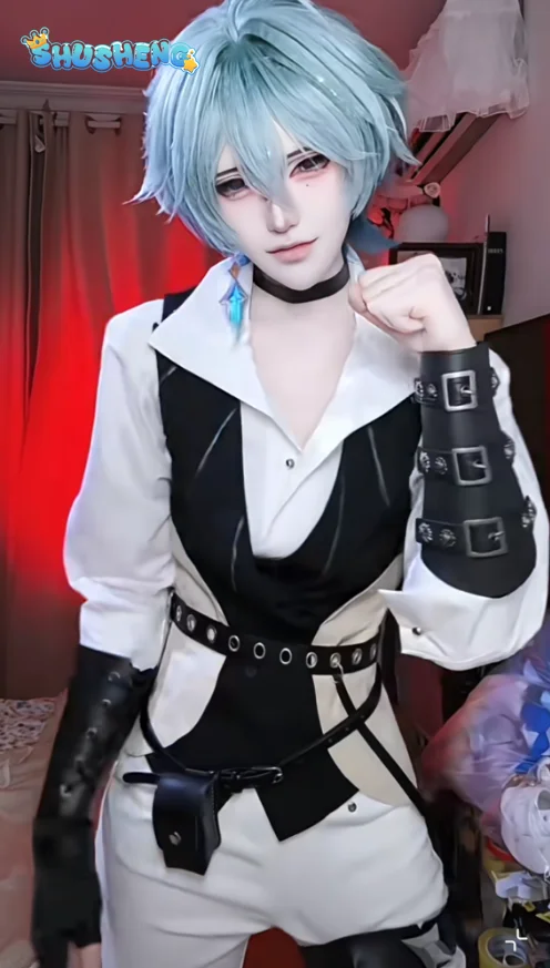Game Genshin Impact Lohen adventurer PV version Cosplay Costume Men Lohen Wig  Halloween Carnival New leisure Daily life Uniform view 5