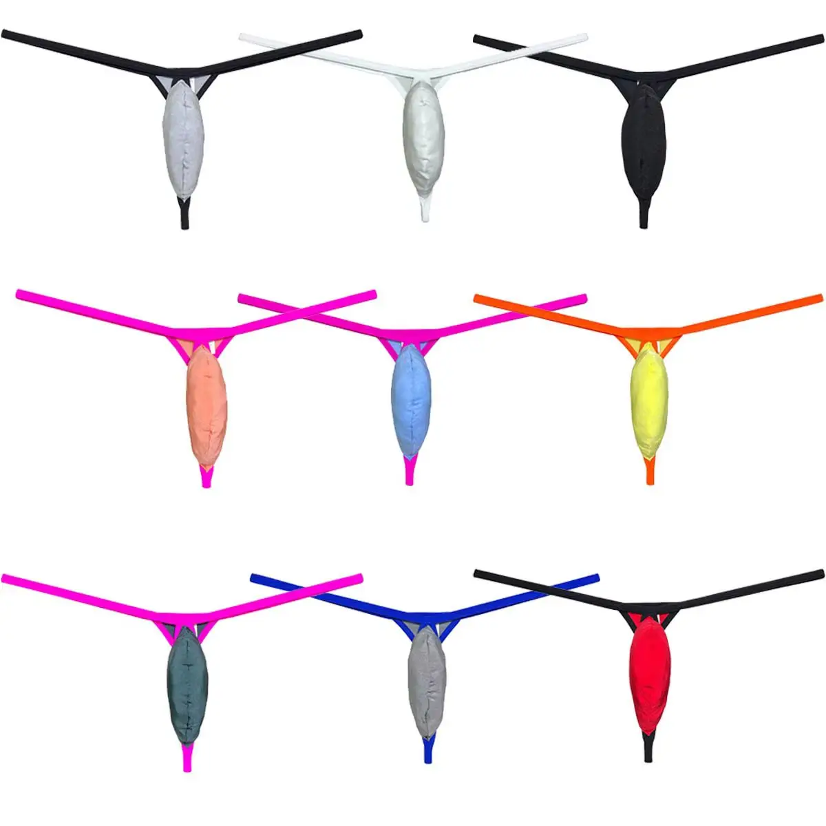 

Men's Thongs Ice Silk Underwear Ultrathin Male Bikini Lingerie Pouch G-String Minimal Coverage Tangas Cheeky Stretchy Briefs