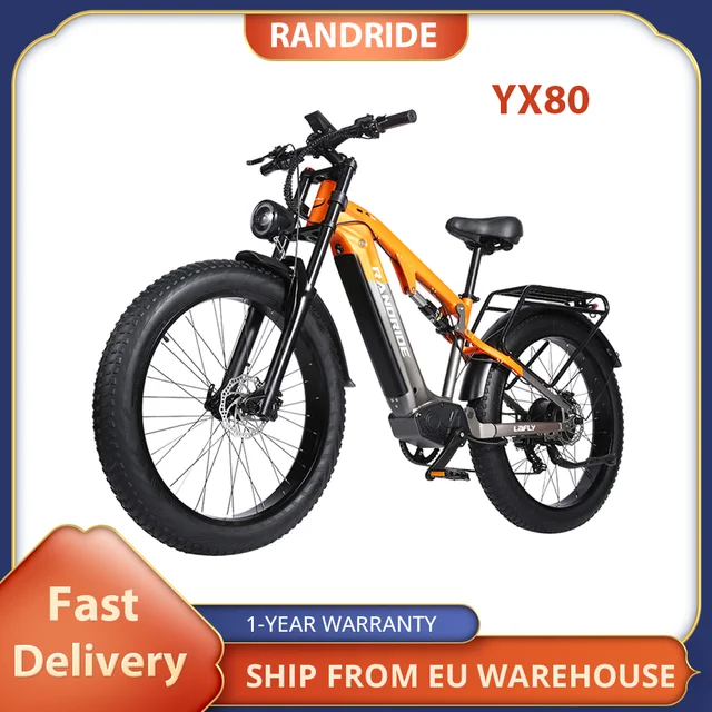 Randride yx80 Elektro fahrrad 1500W burstenloser Motor 48V 20ah Batterie 26x4.0 cst Fett reifen E Bike 50 km h Geschwindigkeit hydraulische Bremse AliExpress