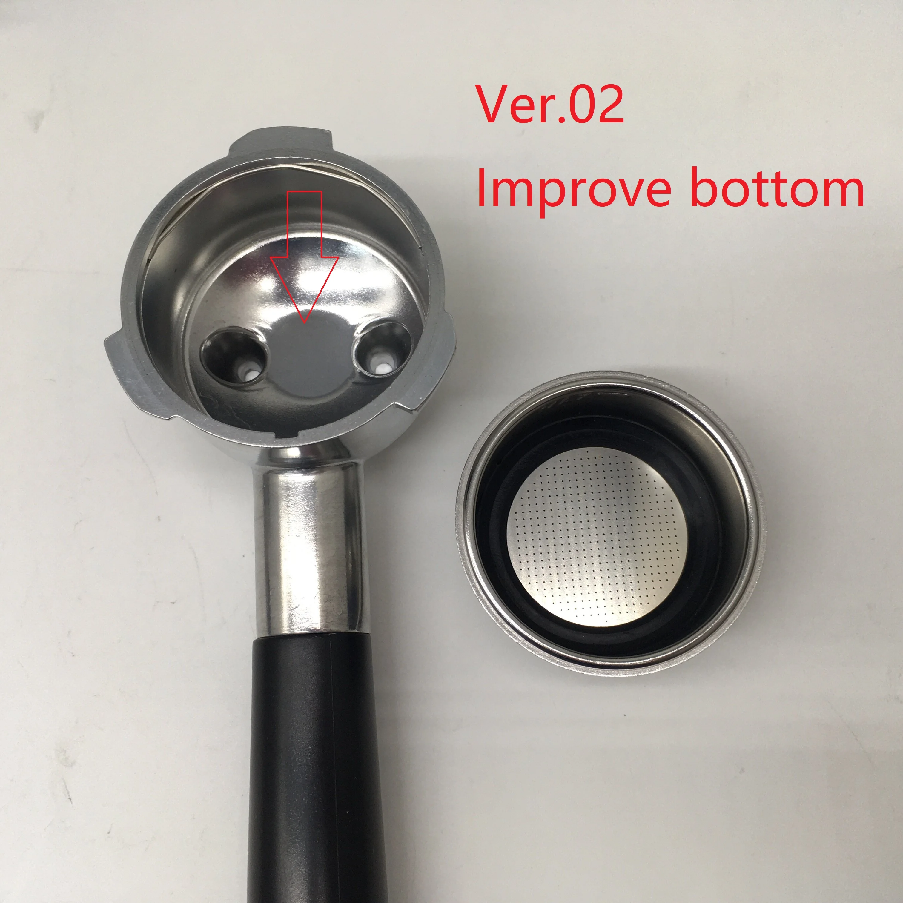 V​er.02Portafilter improve bottom inner 51mm Out diameter 60mm 15-20bar Espresso coffee maker parts filter holder