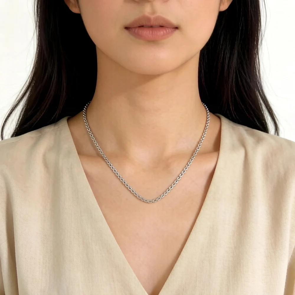 Basic Necklace Silver Brand New  Chain For Be Fashion Jewelry Europe Style Rebel Bijoux Gift For Men & Women Friend