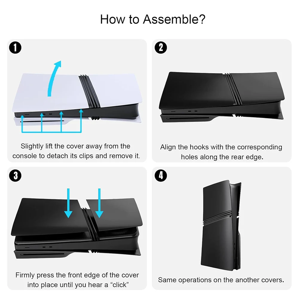 لوحدة التحكم في الألعاب PS5Pro مجموعة غلاف حماية مكونة من 5 قطع غطاء حماية واقي بسمك 3 مم ملحقات استبدال الألعاب