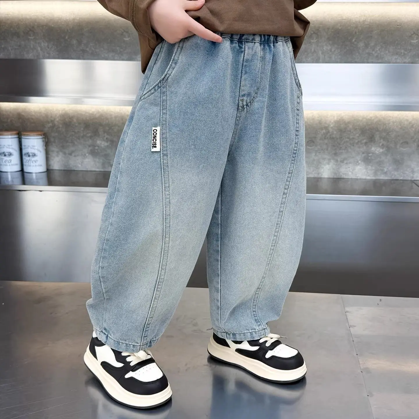 2026 Spring Autumn Boys Denim Jeans Casual Fashion Straight Pants Trendy Toddler Kids Clothing