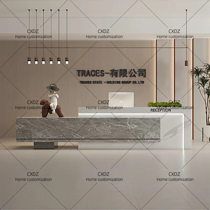 XXModern Minimalism Company Front Desk Reception Desk Beauty Salon Clothing Store Cashier Mesa Para Computador Office Furniture