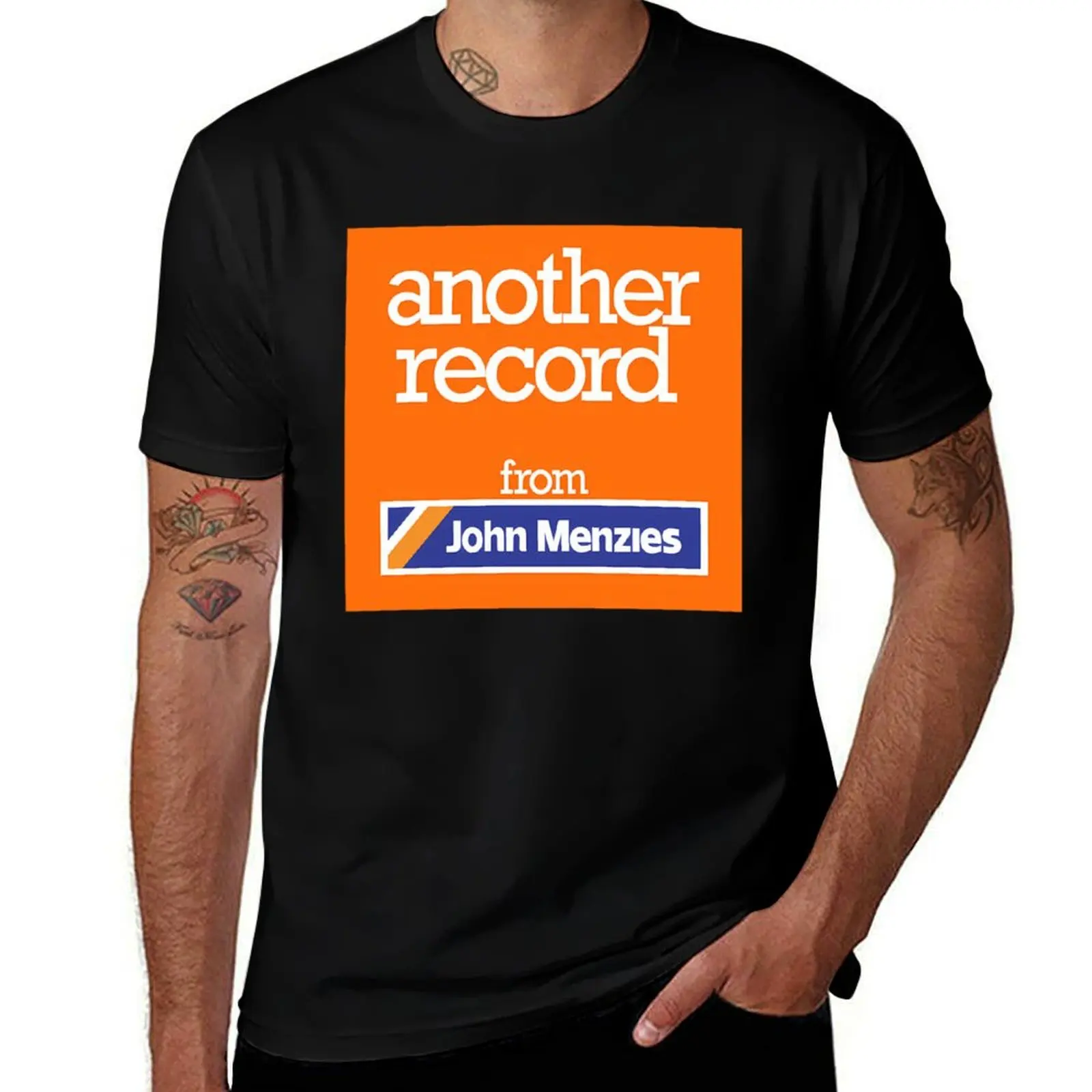 

John Menzies Plastic Record Bag T-Shirt man graphic t shirt graphic t shirts for man T-shirt