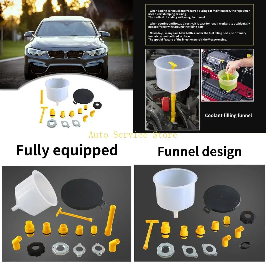 

462A Durable Plastic Set 15pcs Car Coolant Filling Kits for All Your Fluid Needs
