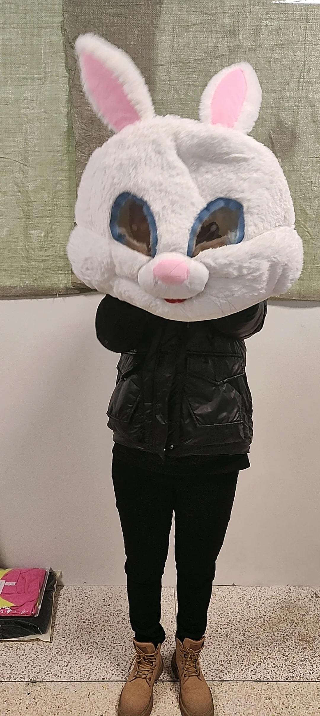 Easter Bunny Plush Head Mask Mascot Rabbit Costume Maskimal Halloween Creepy drop ship anime clothing disfraz hombre