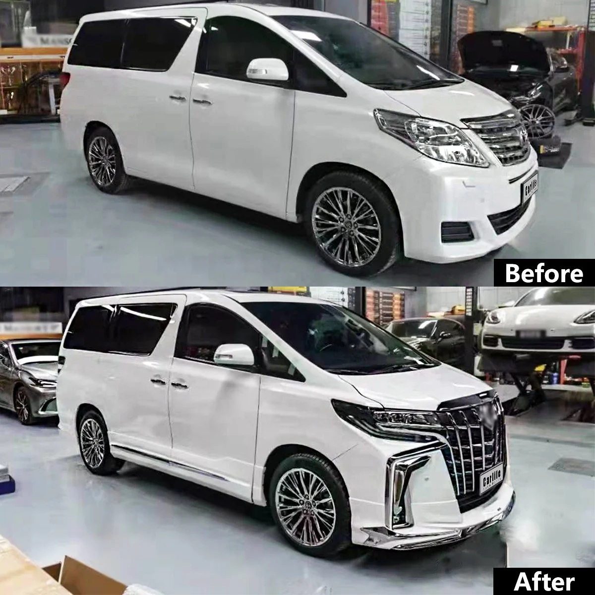 Car Body Kit Auto Alphard 20 Series Parts for Toyota Alphard 2008 2009 2010 2011 2012 2013 2014 Upgrade 2020 SC Modellista Look