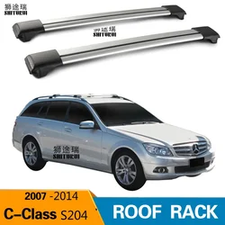 2Pcs Roof Bars for Mercedes-Benz  C-Class W204 5 Door Estate 2007-2014 Aluminum Alloy Side Bars Cross Rails Roof Rack Luggage