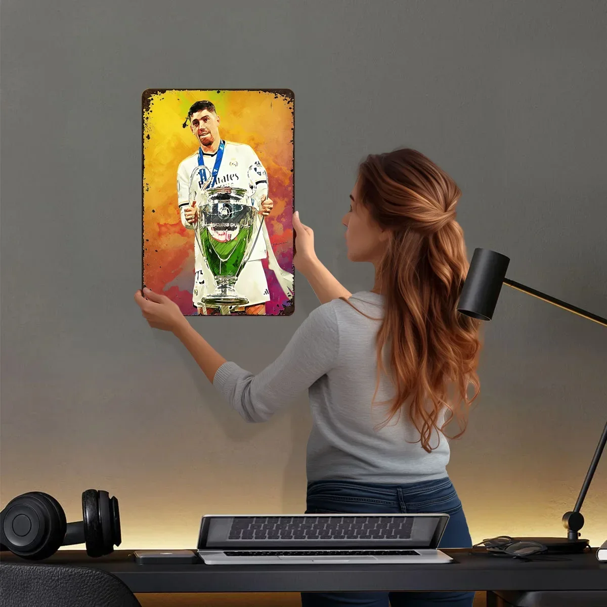 Federico Valverde Poster Football Player Metal Signs Man Cave Customized Tin Sign for Wall Art Decoration Bath Room Decor Men