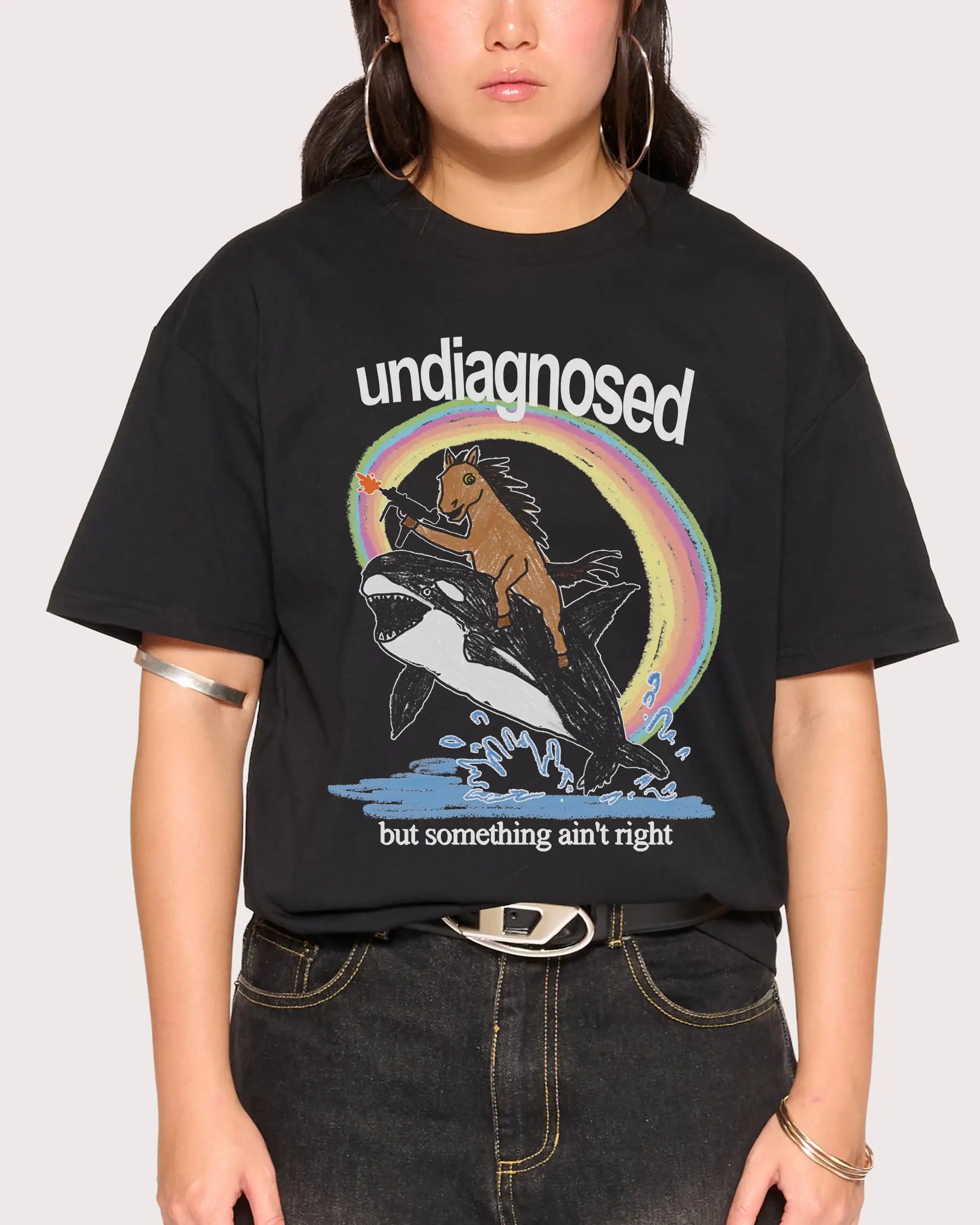 Undiagnosed Fun Meme Street Trend Marken Grafik T-Shirt Baumwolle Herren Damen Streetwear T-Shirt – Detail 4