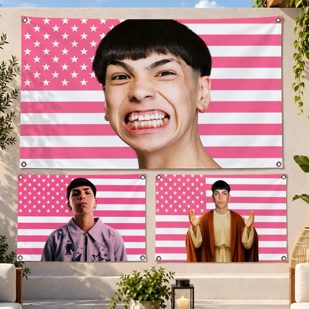 Rapper Argentine Hip-Hop Milo J Flags Fan Flag Banner Wall Hanging Outdoor Yard Camping Dorm Garage Party Home Decor Gift