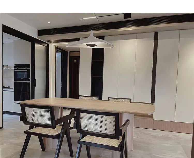 French retro dining table solid wood home large desk wabi wind ash wood rectangular log desk workbench