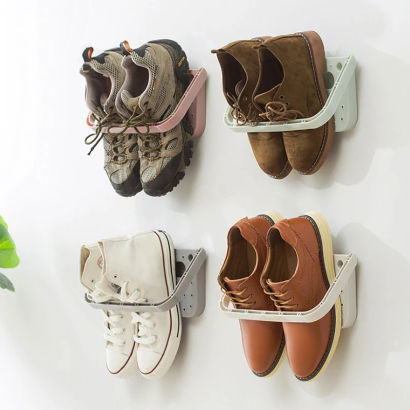 Zapatero de pared sin costuras para el hogar, estante de almacenamiento tridimensional para zapatillas de pared, zapatos deportivos de tacón alto, 1 unidad