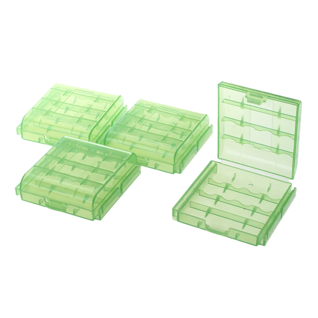 A73E-Pack of 4 PCS AA / AAA Battery Storage Hard Case Box-Green