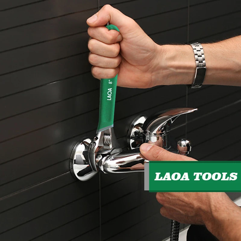 LAOA Industrial Adjustabl Wrench 6/8/10/12/15 inch Monkey Spanner Non-slip handle Plus Size Wrench  Repair Tools