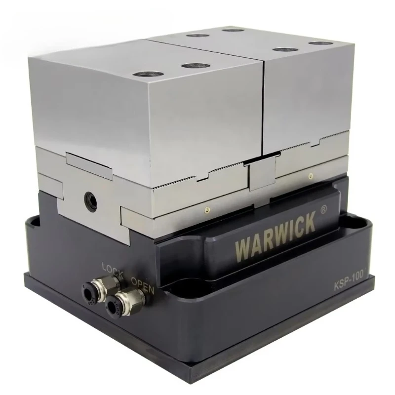 

KSP-100 +YZ-100 Китай оптовая продажа Самоцентрирующиеся тиски с ЧПУ Прецизионные пневматические пневматические тиски Рабочий держатель с зубчатыми стальными жесткими губками