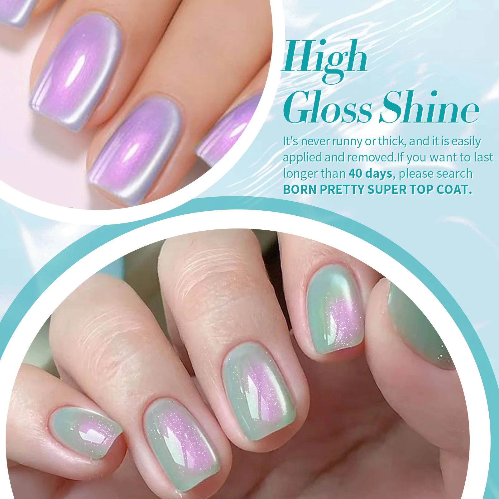 Nascido bonito 6 pçs/set gato gel magnético unha polonês auroras glitter brilhando semi permanente embeber fora uv verniz manicure conjunto kits