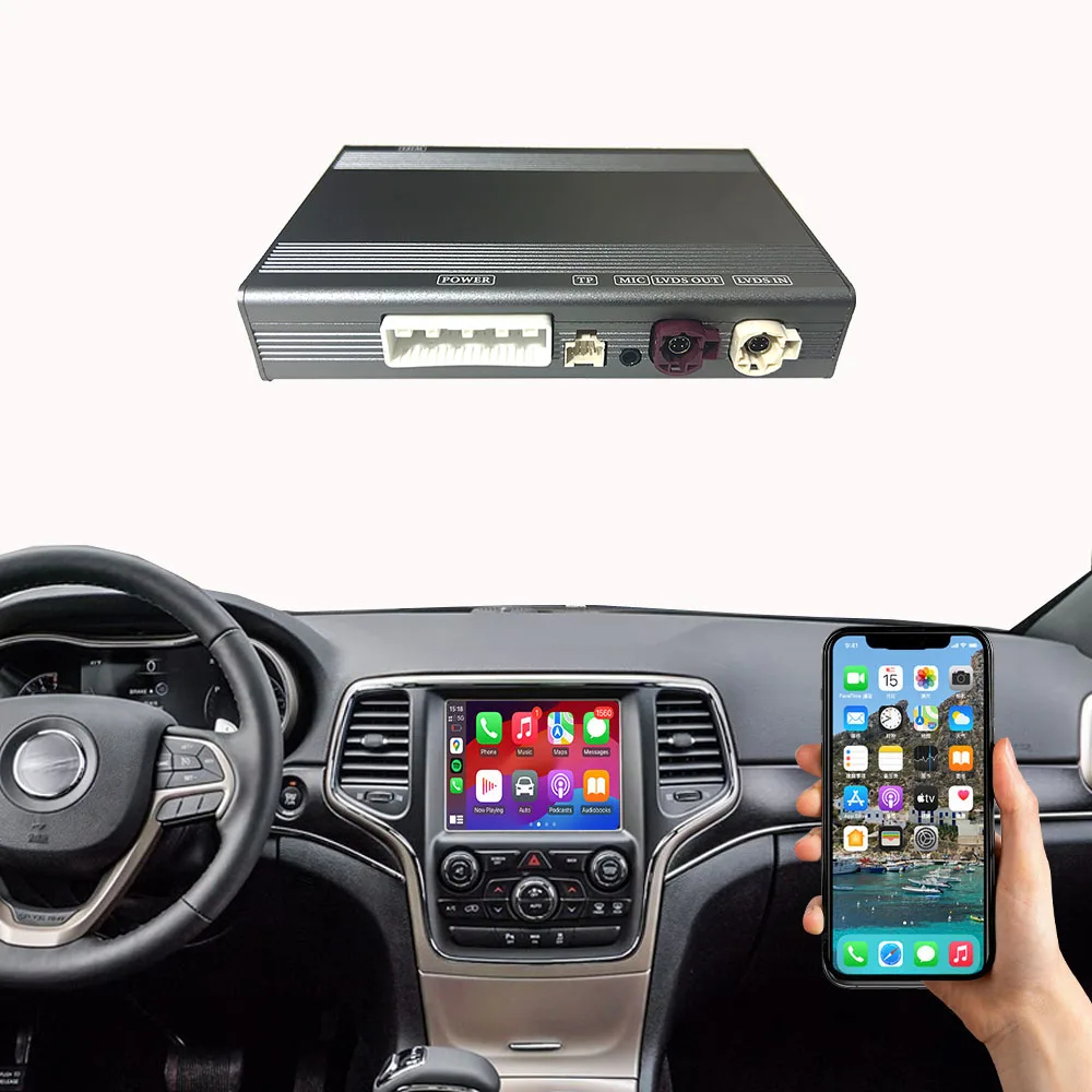 Wireless Carplay Android Auto Navigation Radio For Jeep Grand Cherokee Compass Dashboard Mounted Portable Car DVD Player