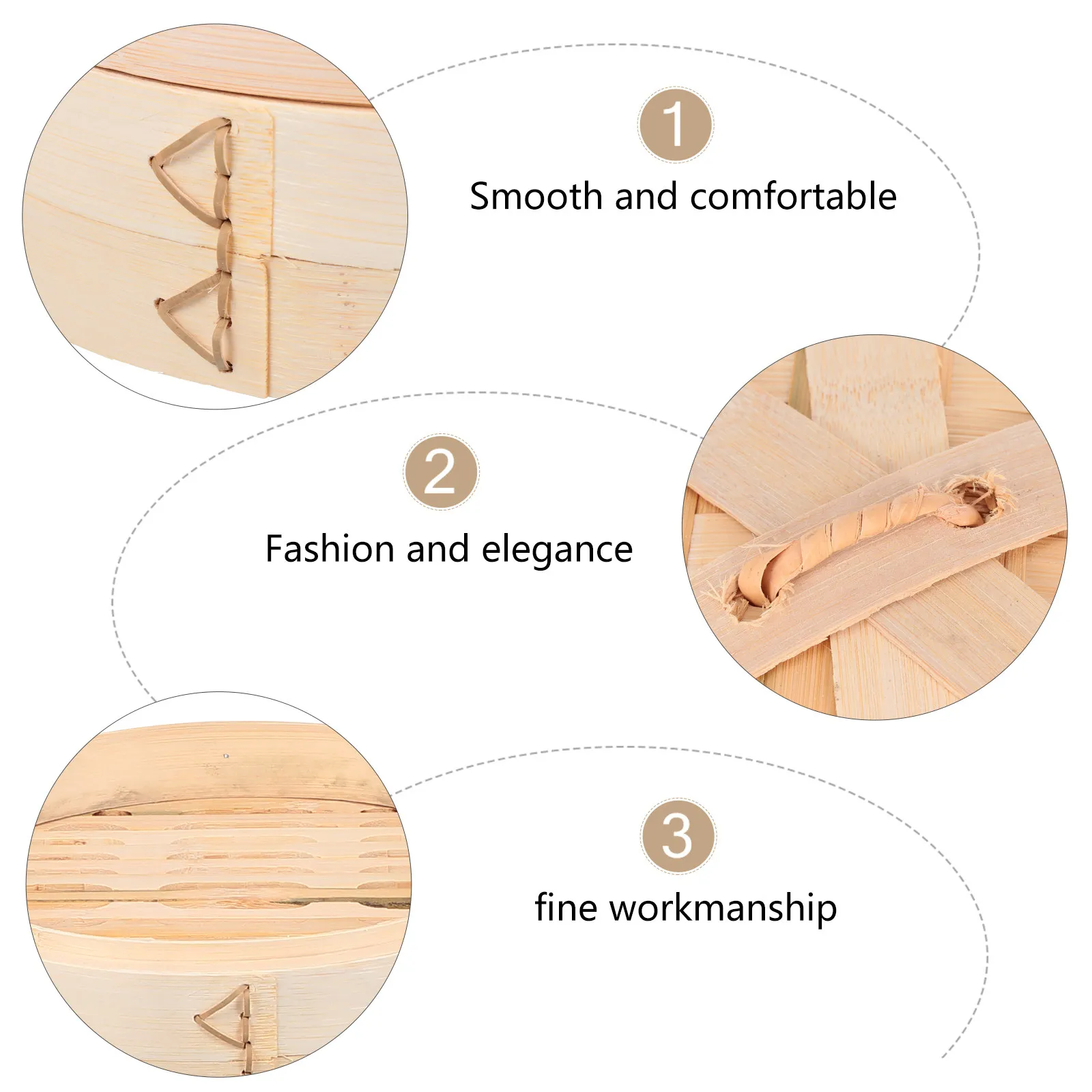 

1 Set Bamboo Steamer Tea House Dim Sum Basket Handmade Kitchen Food Steamer Non-Stick Lid Cooking Tool Healthy Diet Steaming