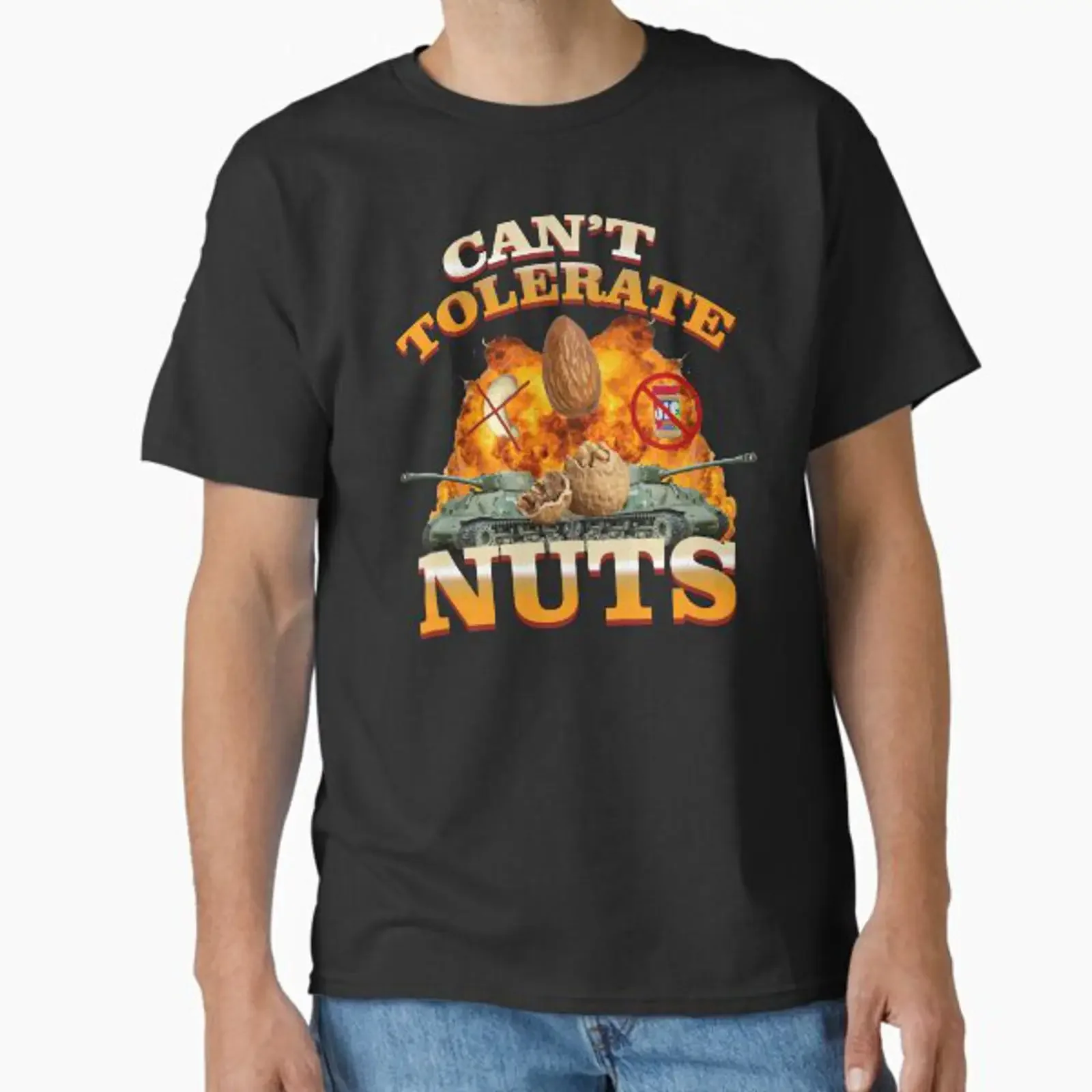 Cant Tolerate Nuts Funny Dank Memes Classic T Shirt vintage Washed Stretched Slightly Casual designer clothes homme Breathable