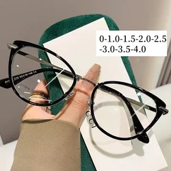 Fashion Computer Myopia Glasses 2025 Anti Blue Light Cat Eye Frame Eyeglasses Women Optical Prescription Glasses Minus Eyewear