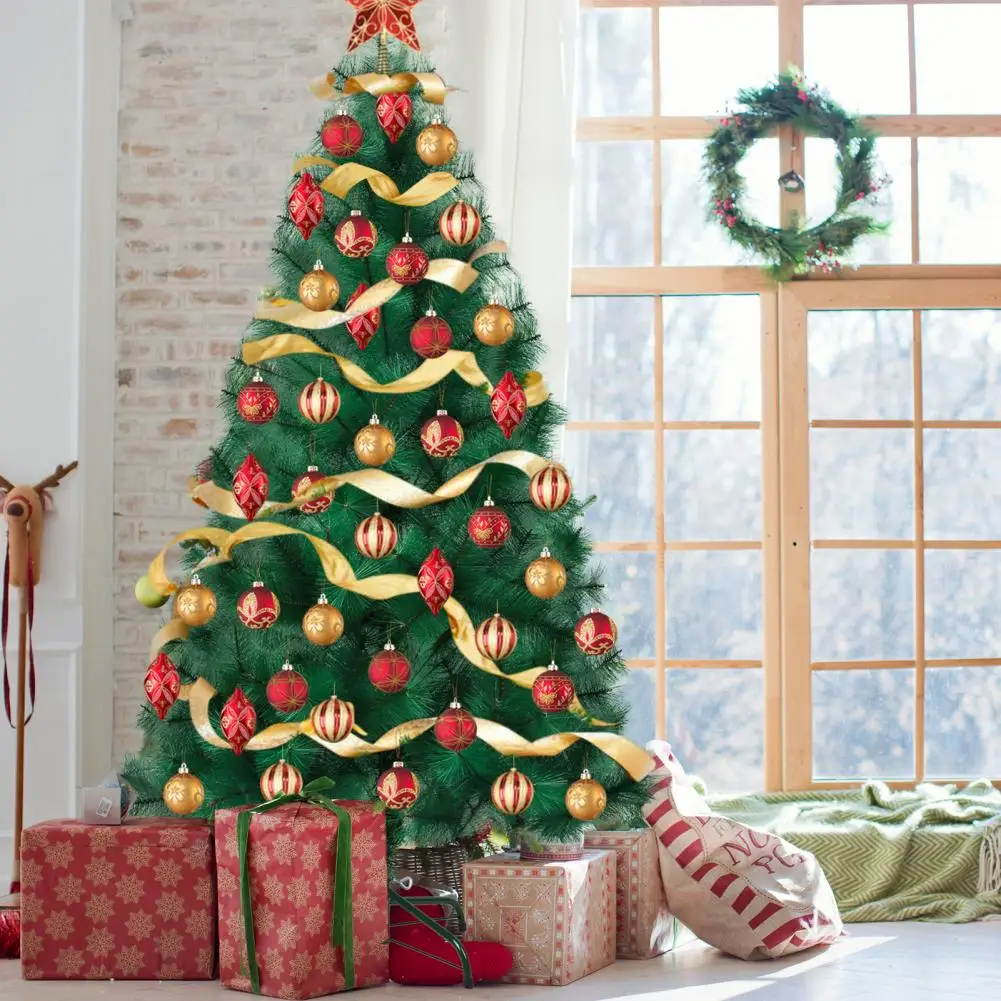 

6/7FT Artificial Christmas Tree, Imitation Pine Needle Christmas Tree, Winter Party Decoration with Detachable Metal Base