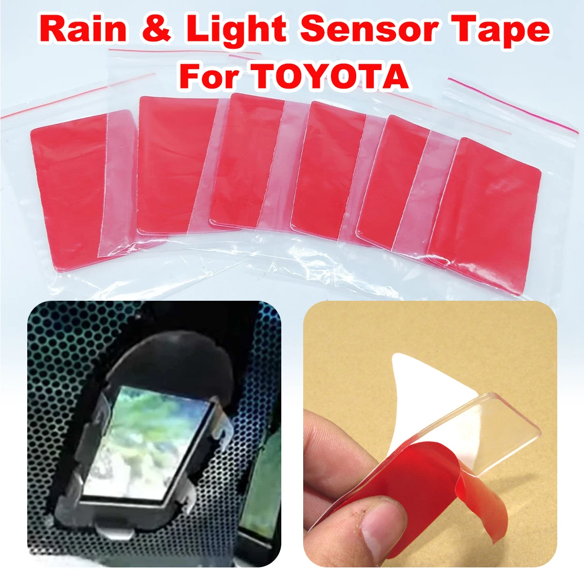 

For Toyota Celsior RAV4 PRIME Rain&Light Sensor Gel Adhesive Film Silicone Cushion Pad Windscreen Chip Repair Multi-Purpose Tape