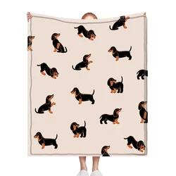 1pc Dachshund Microfiber Blanket Super Soft Throw Blanket For Bed Bedspread Sofa Decorative Camping Picnic Winter Warm Blanket
