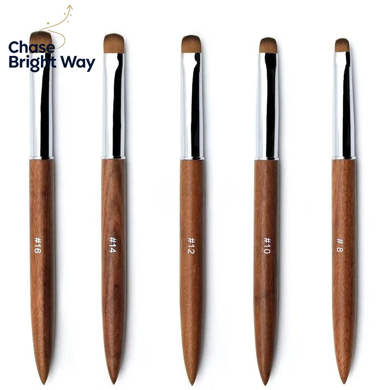 Sandalwood Handle French Nail Art Brushes - Multi-Functional Flowers Drawing Pen Manicure Tool