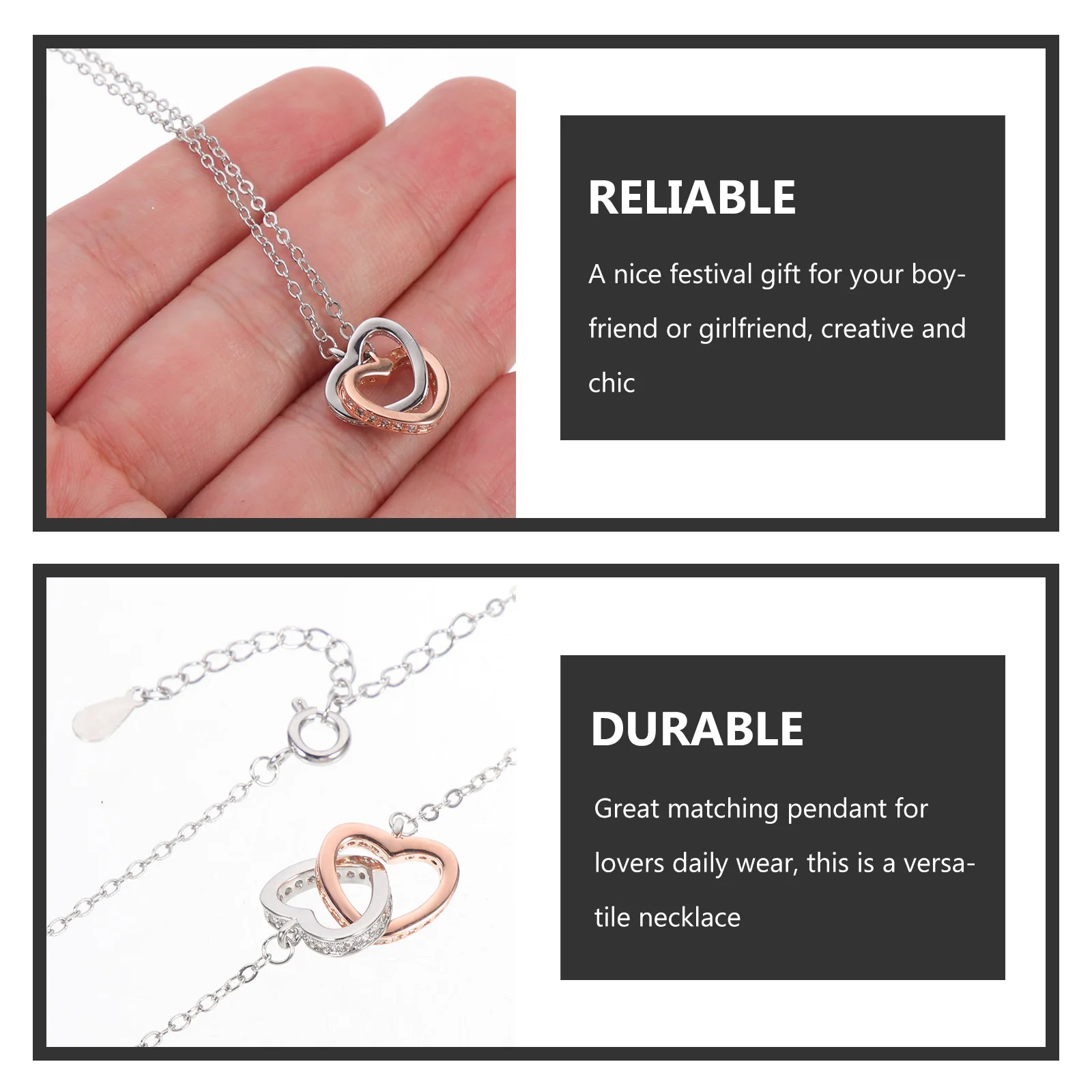 

Stylish Heart Shaped Necklace Premium Delicate Jewelry For Women Lovers Festival Gift Collarbone Pendant Chain Romantic