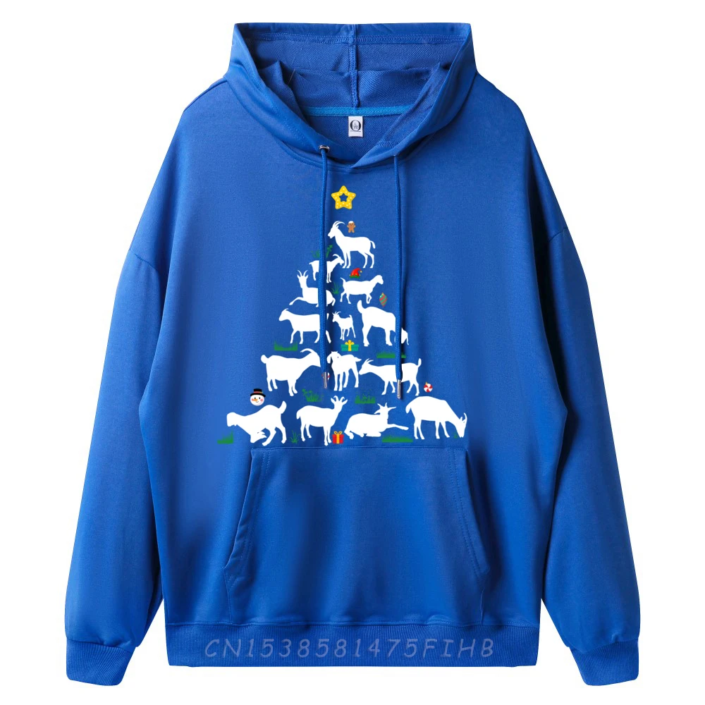 Goat Christmas Tree Apparel Goat Christmas Blank Hoodie Polyester Limited Time Special Halloween Aesthetic
