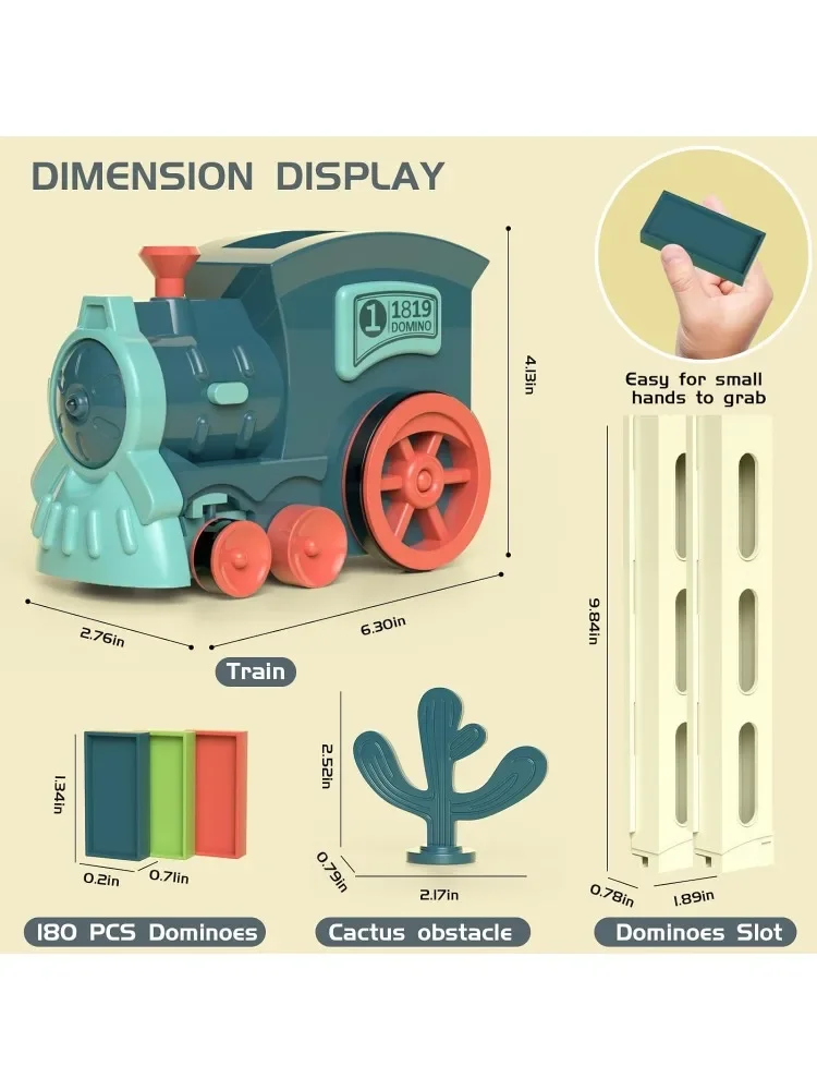 Tren de dominó de juguete para niños, juego de construcción de dominó automático, Rally, juguetes para niños de 3 años