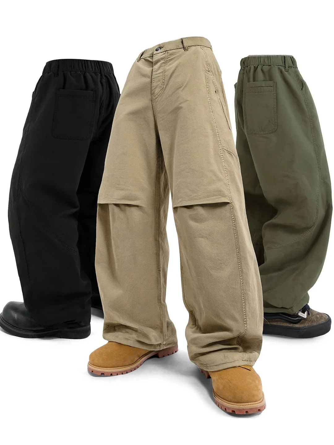 

Ретро-американские деконструированные рабочие брюки свободного кроя, мужские новые уличные хлопковые брюки с широкими штанинами, молодежная мода