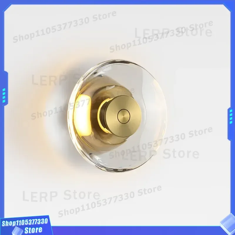 Modern Crystal LED Wall Lamp Full Moon Night Light Cute Indoor Decor for Corridor Bathroom Mirror Ambient Lighting Fixture