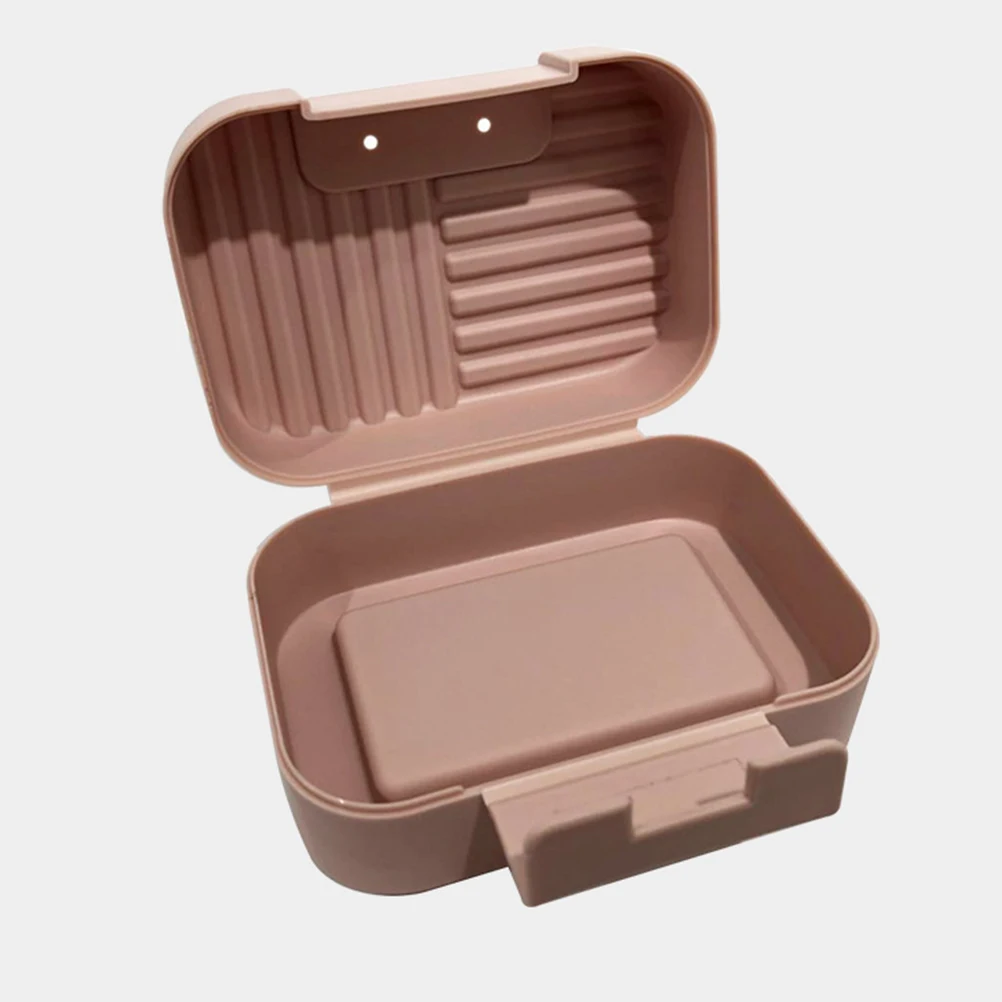 

3pcs Portable Box Waterproof Lock Lightweight Drainable Holder For Bathroom Kitchen Bathtub Counter Soap Storage Container