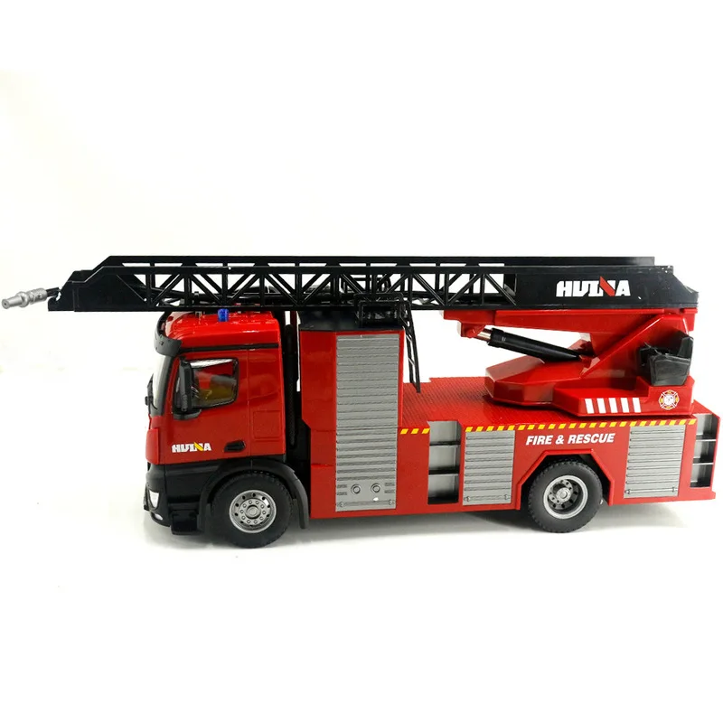 Huina Cross border Large Engineering Vehicle 1:14 Full Scale Remote Controlled Toy Car Simulation Fire Truck Water Spray Toy