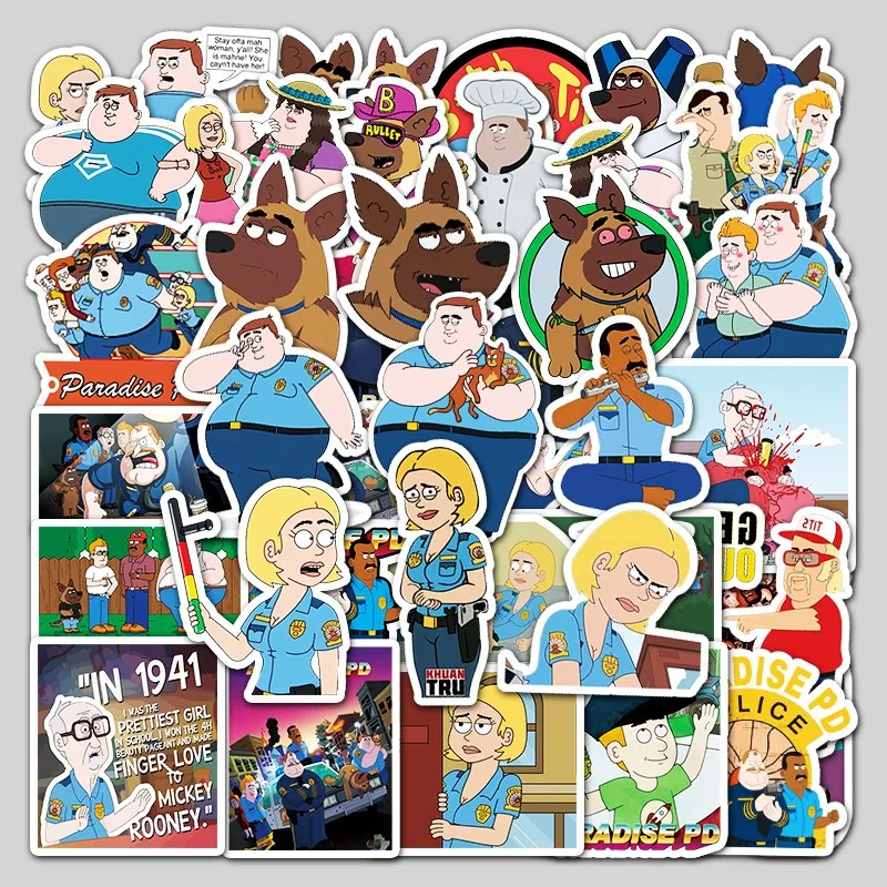 Autocollants décoratifs Graffiti créatifs Paradis PD, 50 pièces, personnalité de dessin animé