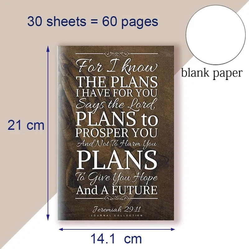 A5 Notebook Note Book Jeremiah 29 11 Bible Verse - For I know the Plans I Have For You - Jesus Copybook Composition Memo Pads